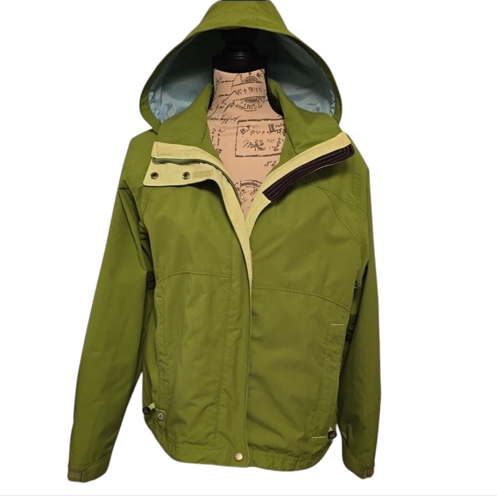 L.L. Bean Women's Shell Core Wind Rain Resistant Hoodie Jacket Green M